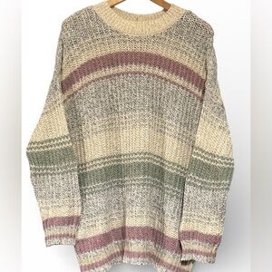 AMERICAN EAGLE OUTFITTERS WOMAN SWEATER OVERSIZED MULTI COLORED SIZE MEDIUM